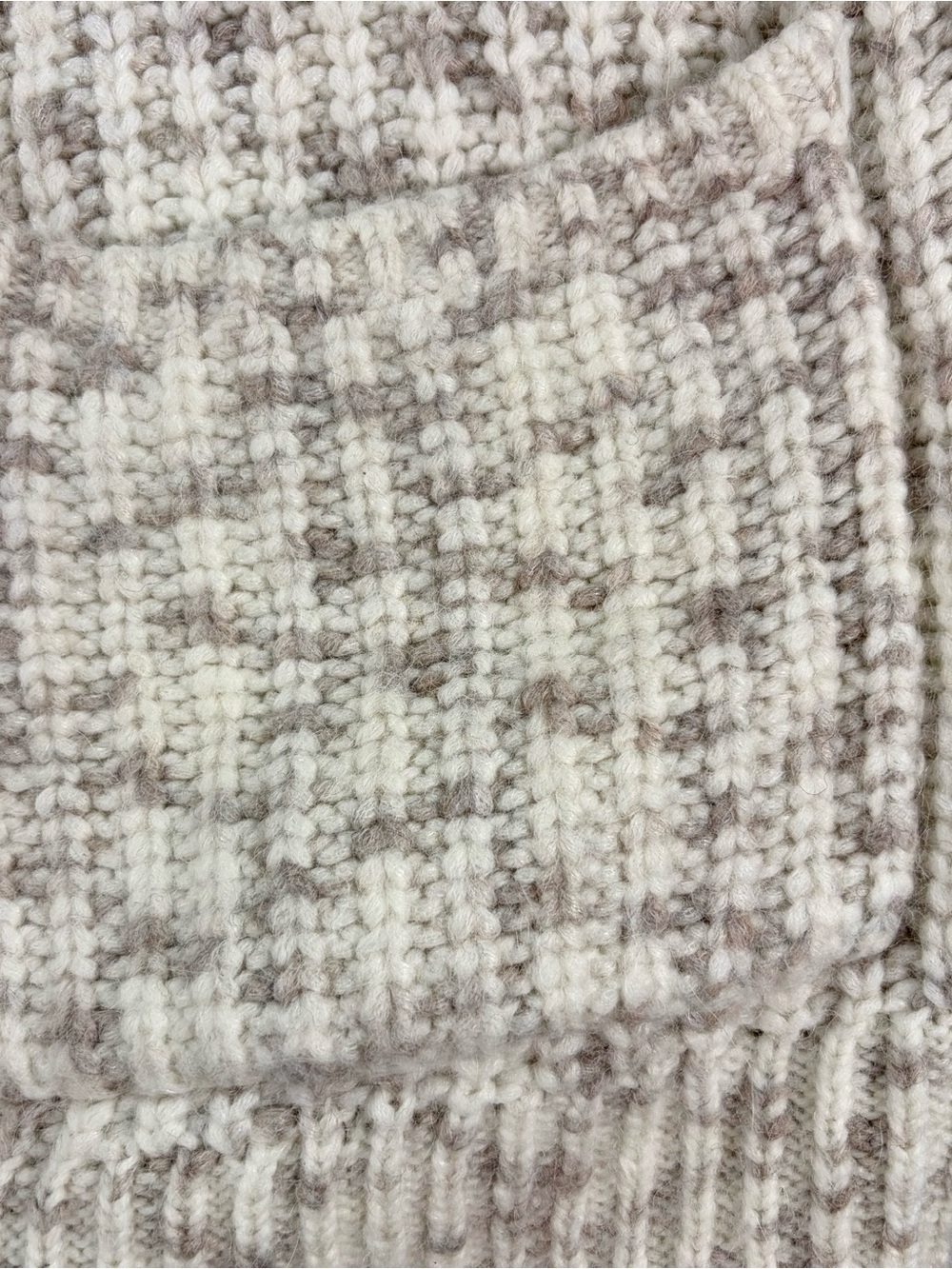 Madewell Chunky Wool Blend Knit Cardigan in Cream and Tan Heather - Picture 6 of 11